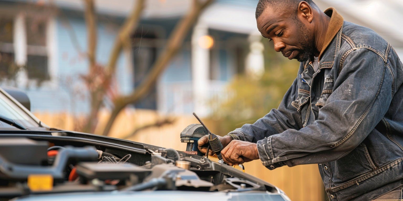 mobile mechanic working on a home 